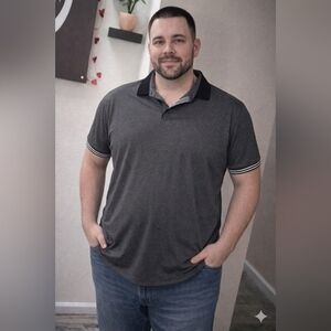 Perry Ellis Charcoal Polo with Black Accents